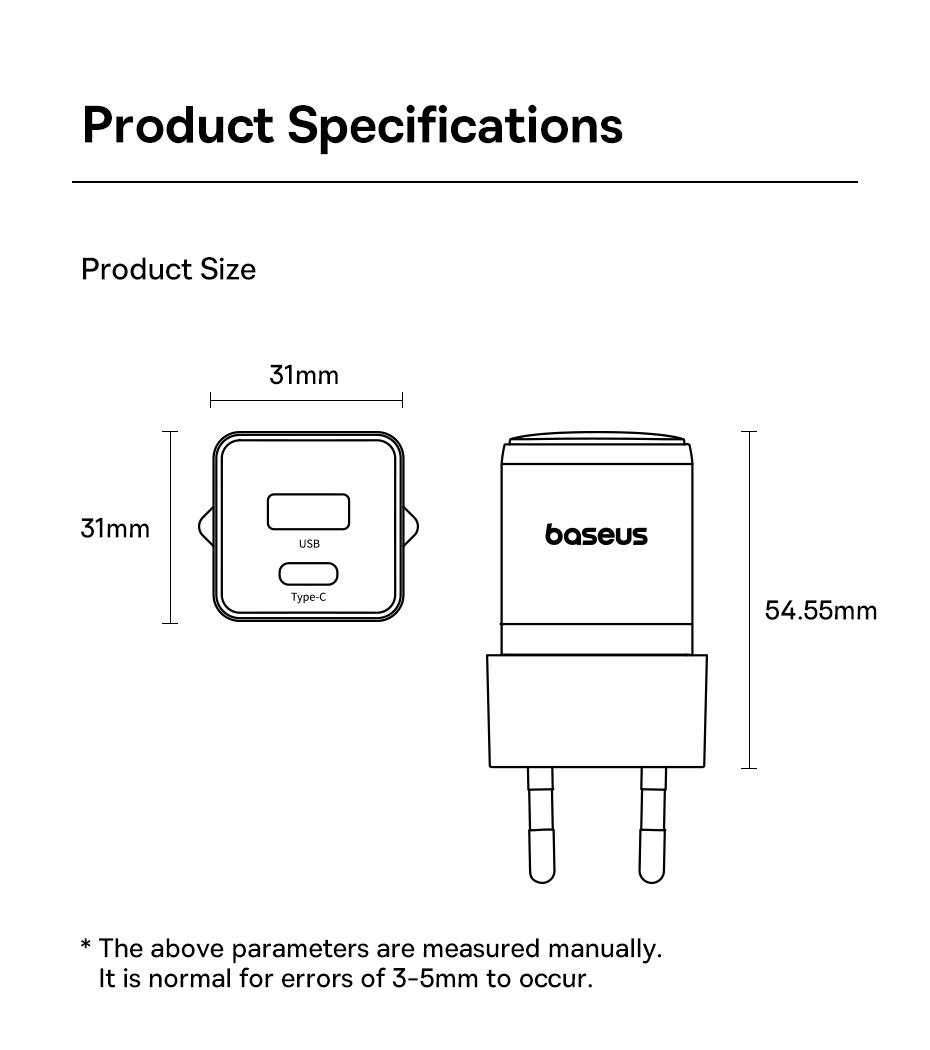Baseus Palm 20W 30W Fast Charger C+U for iPhone 14 13 12 11 X PD