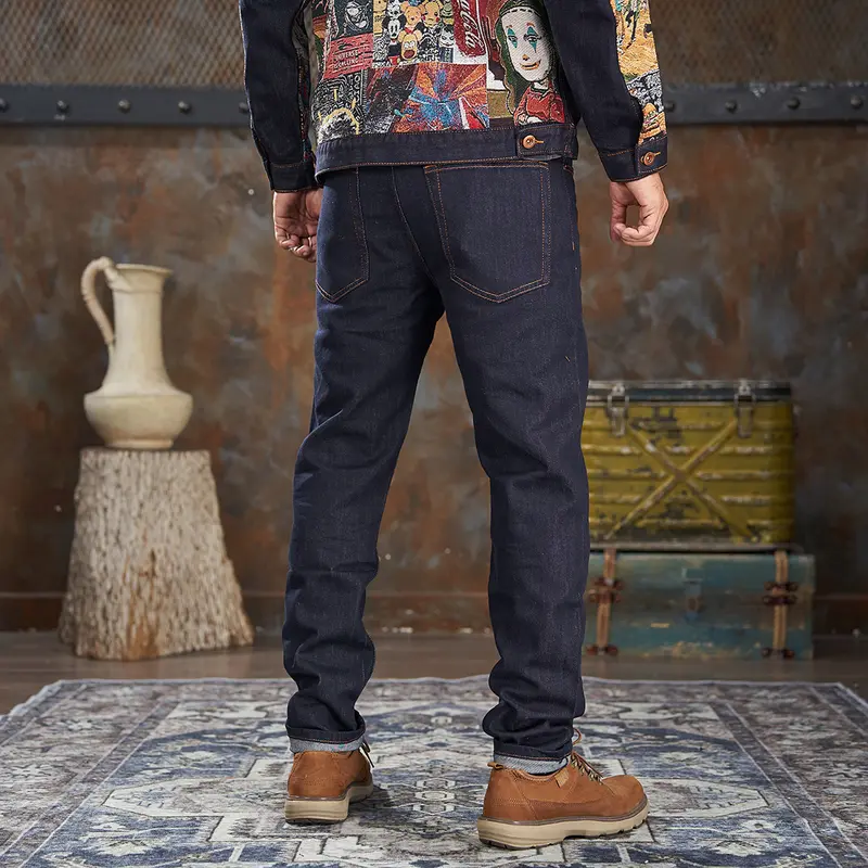 Mã 6686, Quần Jean Nam, Xanh Trơn, Form Slim, Denim Co Giãn 4