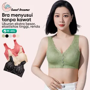 ANGELMOMMY Bra Tanpa Kawat Seamless Bra Menyusui Bra Kait Depan Bra Bersalin Sangat Elastis Ukuran Ekstra Besar br01