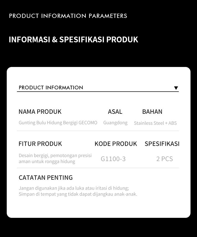 GECOMO Pemotong Bulu Hidung Manual Kepala Ganda 2-in-1, Mudah & Bersih, Putar Sekali Langsung Rapi
