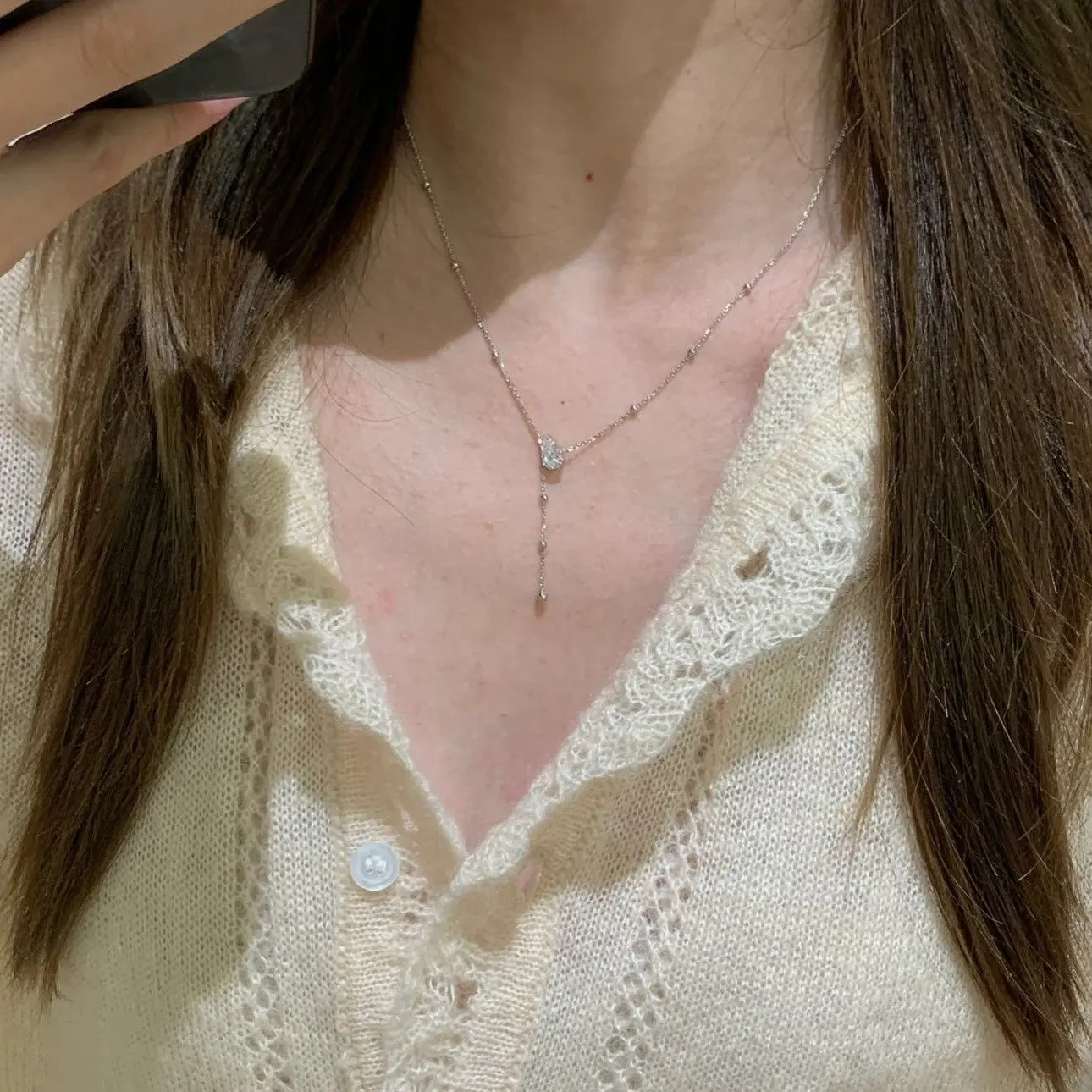 Kalung Tetes Cahaya Silver