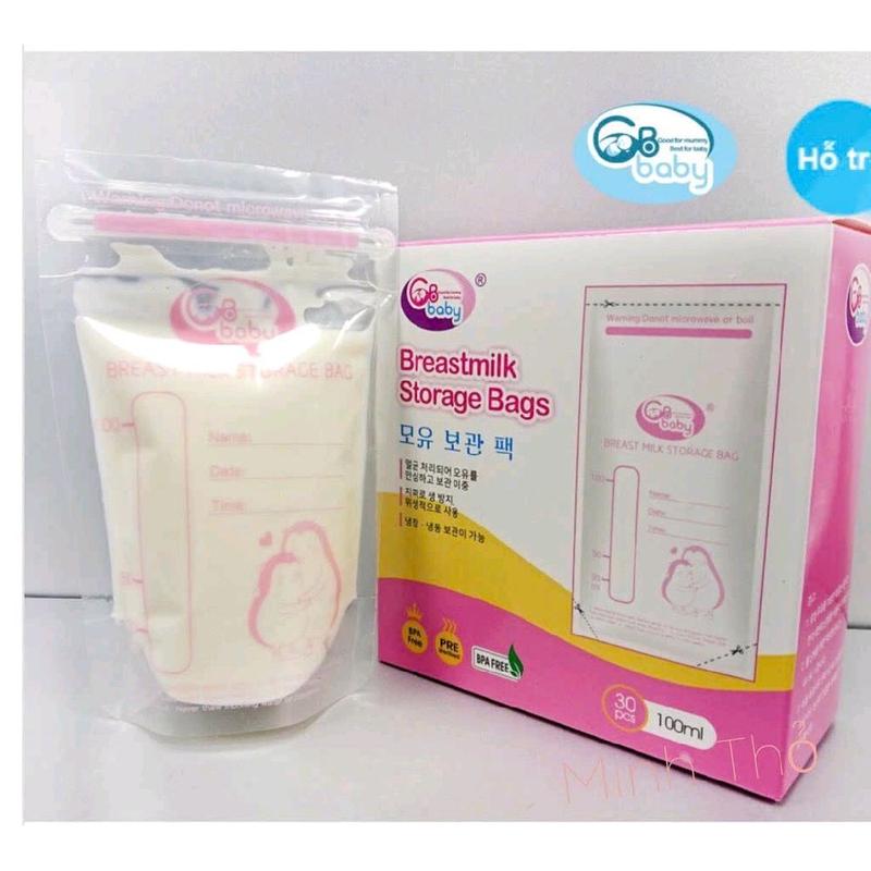 Hộp 30 túi trữ sữa Gb Baby 100ml, chất liệu nhựa cao cấp không chứa BPA 1
