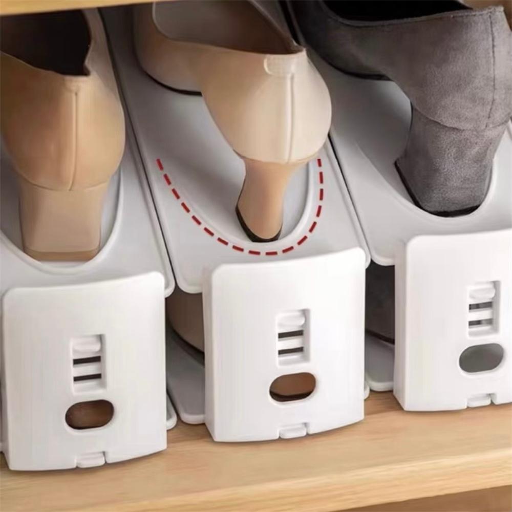 Organizer Sepatu 2 Susun Plastik Shoes Organizer Susun Adjustable Shoe Stacker | Simple Shoe Rack Organizer Plastic Space Saving Double Layer Adjustable Shoe Stand