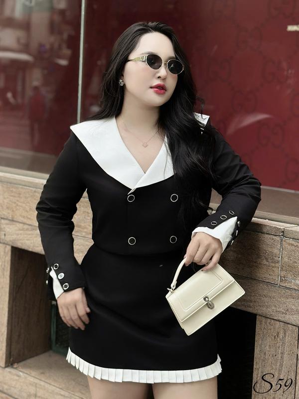  Set vest BIGSIZE cv + áo  S59  nữ cao cấp dễ thương thanh lịch- Ú XINH STORE  setbigsize  Set Kaki Nút Tròn  