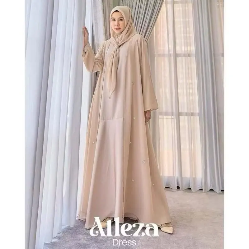 Model Terbaru Baju Gamis Abaya Simple // Alezza Dress Abaya Bahan Velvet Combi Ceruty // Abaya Terhits Tahun 2025 // Ready Ukuran M L XL 3XL 4XL Ld 100-140cm Muat Bb 100kg // Dress Elegan Cantik // Dres Kondangan 6