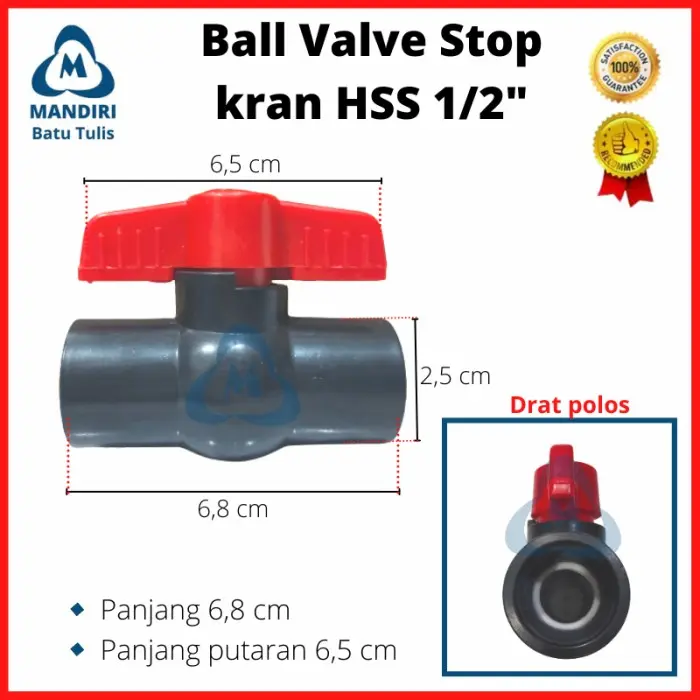 TERMURAH Stop Kran 1" 3/4" 1/2" Plastik - Ballvalve Plastik- Ball Valve PVC 1