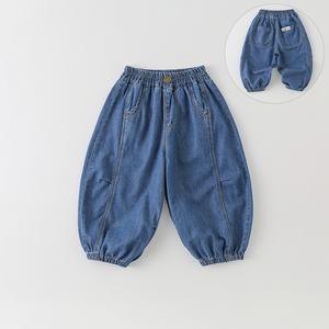 SCBEBE  nstagram - Ready Kidsデニムパンツ - 子犬ロゴ、バルーンシルエットのトレンド