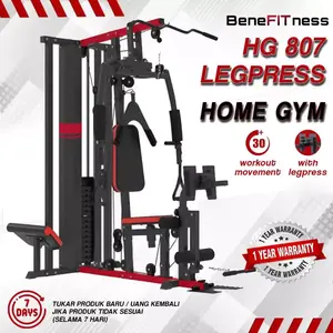 Benefitness HG 807 Alat Gym Rumah Multifungsi – Leg Press , Garansi 1 Tahun untuk Latihan Otot Lengkap Kaki, Dada, Bahu, dan Punggung