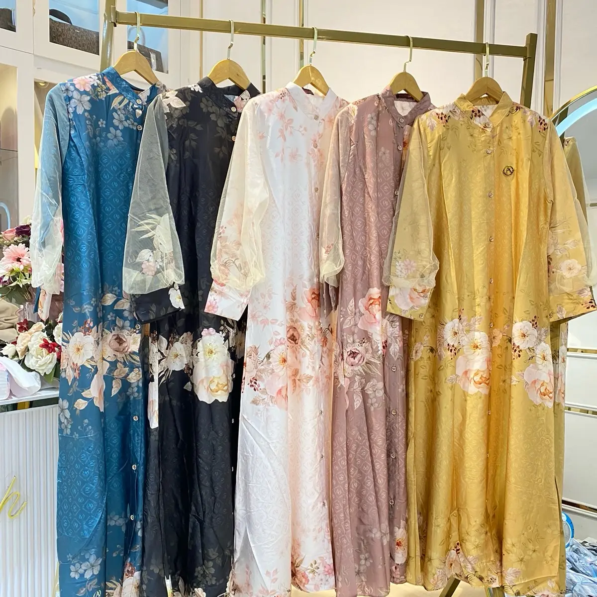 Gamis silk premeium atahalillah lengan tile