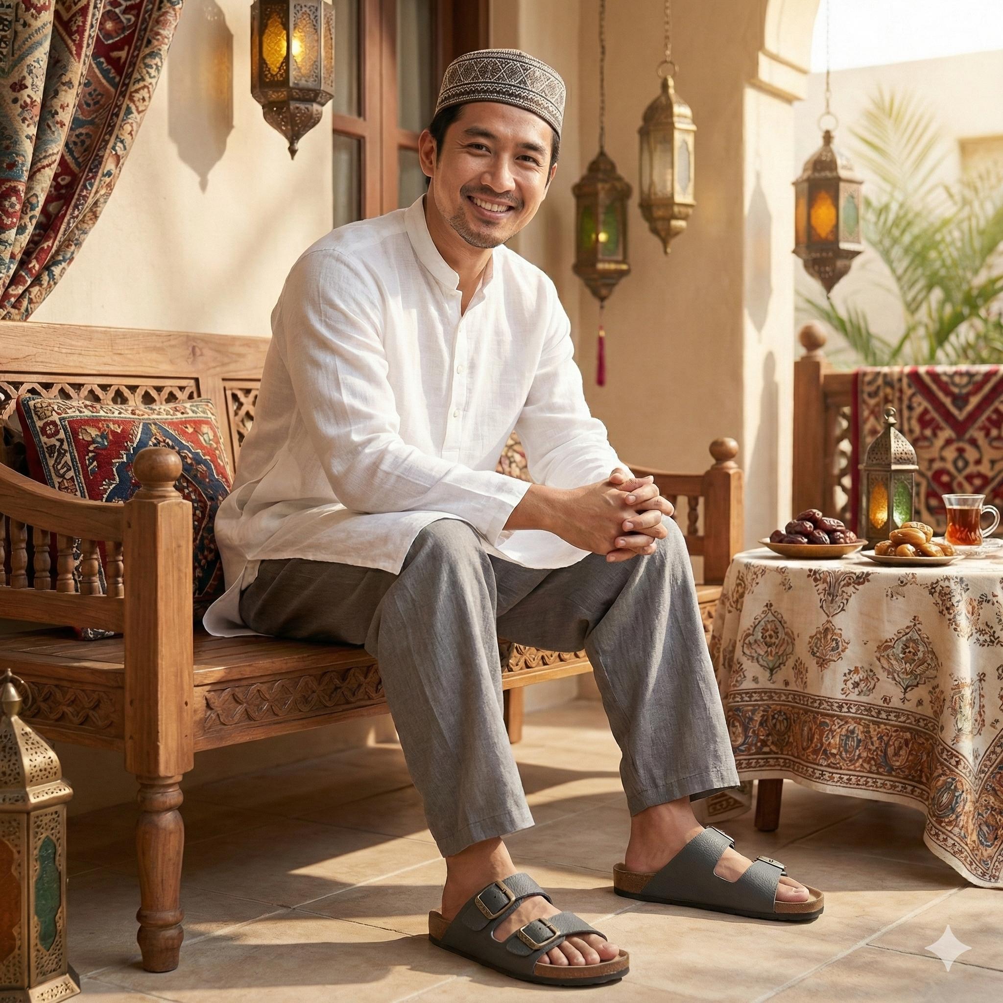 Porto Vintage Walter - Sandal Lebaran Ringan Pria Smooth Sintetis Kasual