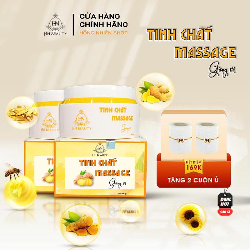 KEM GỪNG CHÍNH HÃNG -TẶNG 2 CUỘN PE LỚN 2 BỘ GIÁ SỈ TINH CHẤT MASSAGE GỪNG ƠI - Chiết Xuất Gừng Nghệ Cam Thảo Sữa Ong Chúa HN BEAUTY - Hồng Nhiên shop