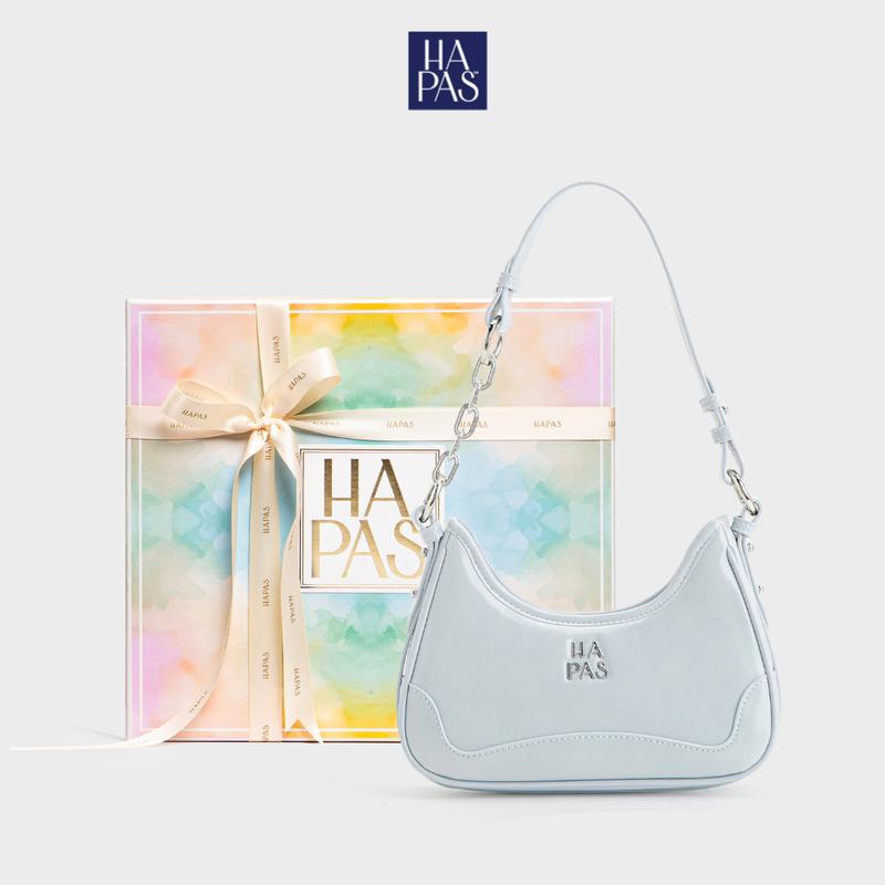 Túi Xách Nữ Đeo Vai Quai Xích Lea Chain Size 23 HAPAS Xanh Ghi - TDV240989 - XG