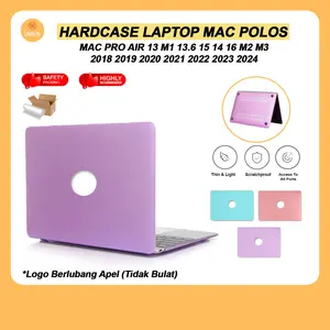 Hard Case Casing Pelindung Laptop Mac Air Pro 13 13.6 14 16 M1 M2 M3 2024 2016 2017 2018 2019 2020 2021 2022 Kesing Gambar Polos Ungu Bening Premium Komputer Plastik TPU