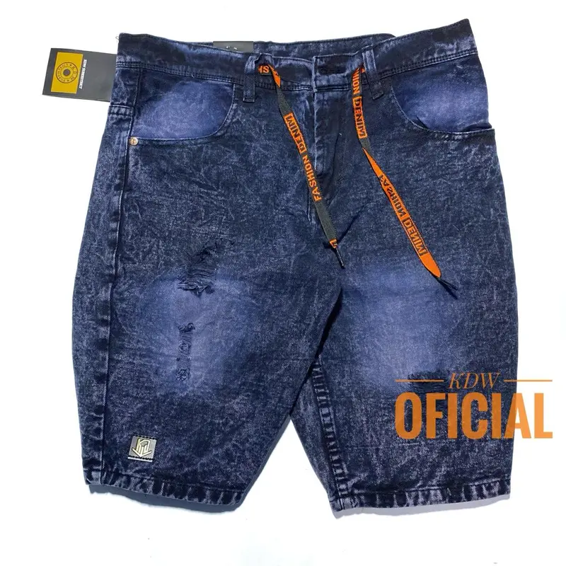 KDW - Celana jeans Pendek Sobek Bermuda Pria 2