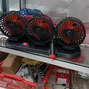 [XGoods] Kipas Angin Mobil 3 Kepala 12/24V Kipas Pendingin Truck USB Dashboard Rotasi 360 Fan Car Simple