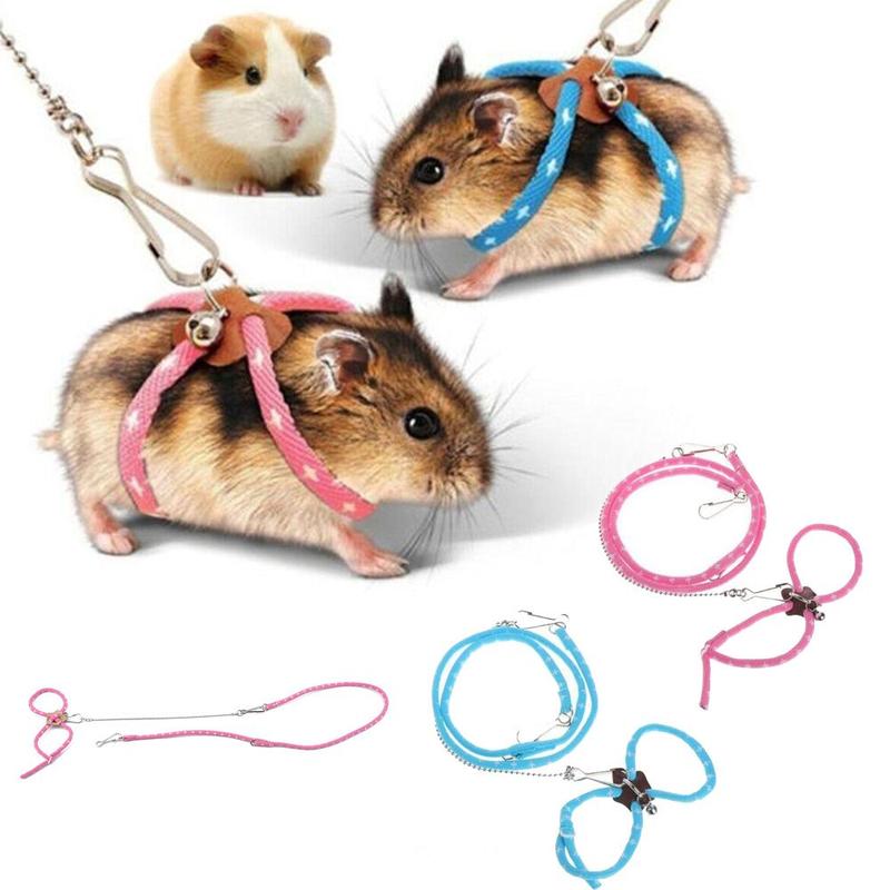 Cute Small With Bell Ferret Nylon Rope For Rat Squirrel Chinchilla Walking Lead Hamster Leash Pet Supplies Mouse Vest 0