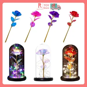 igoods.rose Kado Hari Ibu Mawar Plastik Hadiah Hari Valentine Warna-warni Silau Penuh Suasana (Kemasan kotak) Girlfriend gift