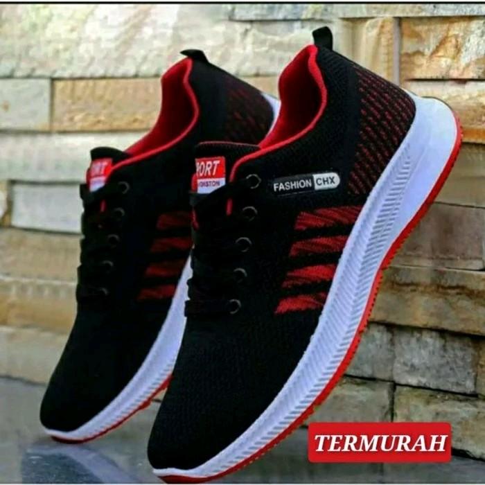 diskon promo sepatu sneakers pria kekinian kerja olah raga ngampus kuliah sekolah harian jalan formal kasual hits viral Shoes Snekers Casual Hitam Sport Running Putih Black chx Olahraga 8