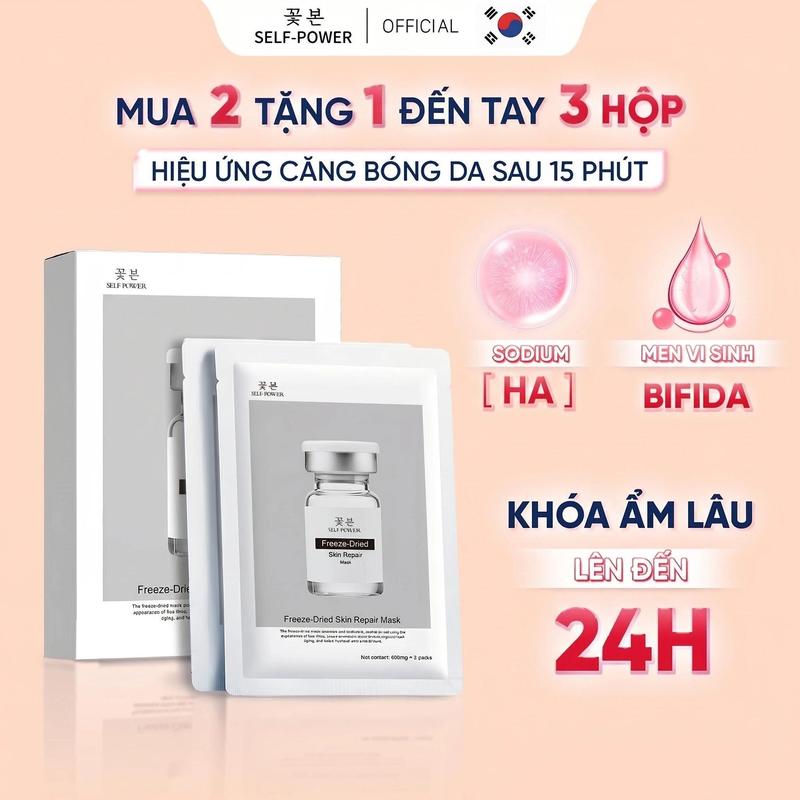 Self Power Mặt Nạ Đông Khô Collagen 650mg Dưỡng Ẩm Hỗ Trợ Sáng Da Công Nghệ Hàn Quốc Cho Mọi Loại Da Nam & Nữ
