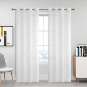 CASA RUYI 137*230CM Cortina De Tela Transparente Con Encaje Patrones De Encaje Tela Ligera Ambiente