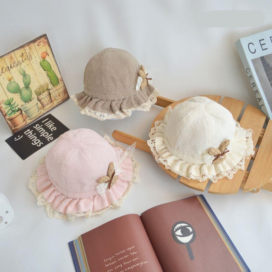 (4 Bulan - 12 Bulan) Topi Bucket Hat Anak Karakter Pita Brukat Premium Murah (4 Bulan - 12 Bulan) Topi Bucket Hat Anak Karakter Pita Brukat Premium Murah