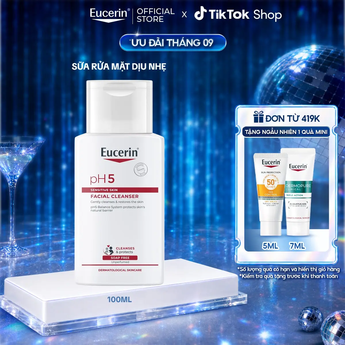 Sữa rửa mặt cho da nhạy cảm Eucerin Ph5 Facial Cleanser Sensitive Skin 100ml