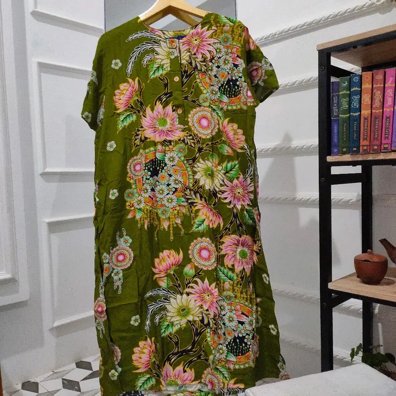 kencana ungu daster simpel DS 04 label biru lengan pendek Ld 126 1