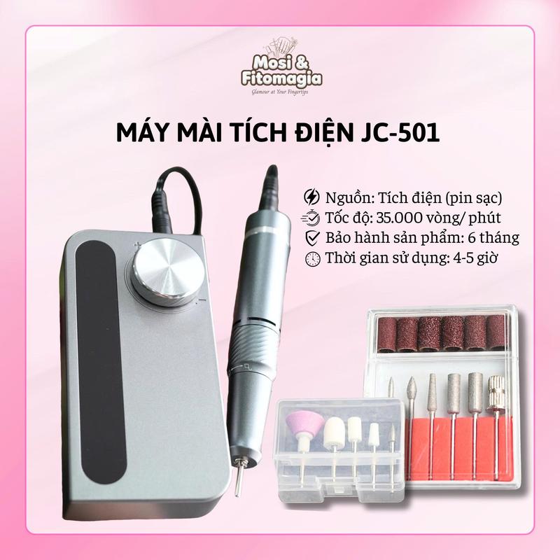  Máy Mài JC-501 Tích Điện Công Suất Cao 30W 35000 vòng phút - Bảo Hành 6 Tháng  Phá Gel Chuyên Nghiệp - Tặng Bộ 11 Đầu Mài Phá Gel 