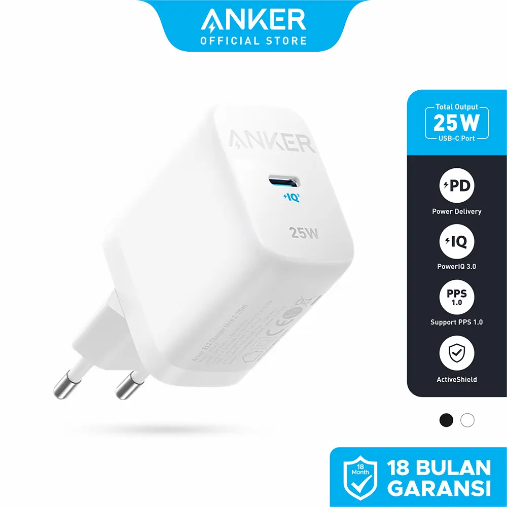 Anker 312 Charger 25W PPS PD SFC Fast Charging USB Type C - A2642