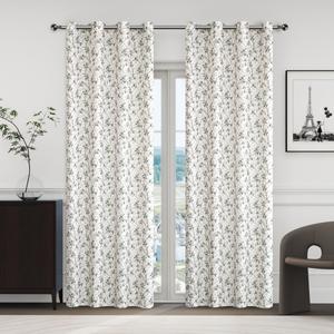 CASA RUYI 137*230CM Cortina De Estampado Digital De Hojas Patrones De Alta Definición Láminas Verdes Vibrantes Opacidad Y Protección Contra El Sol