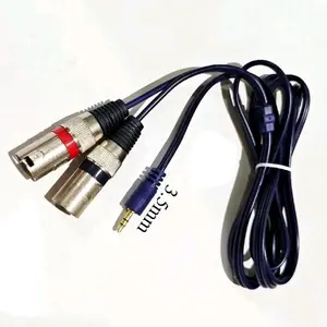 Kabel mixer ke hp jack mini stereo 3.5mm to 2 xlr male kabel antel berkualitas Amplifier Mixer