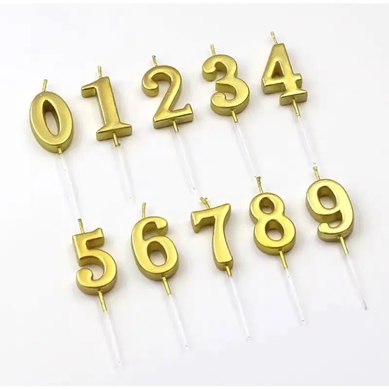 Lilin angka Ulang Tahun ITALIC MURAH!!! Gold Candle