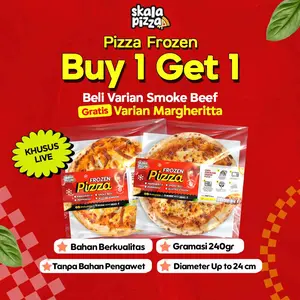 [Skala Pizza] Smoke Beef Frozen Pizza Size Medium 24cm 240gr tanpa Bahan Pengawet Food Makanan Daging