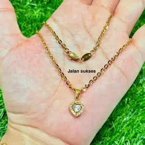 (Kait lobster embos 750) kalung norikaca atau santa bulat love permata