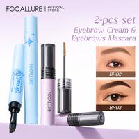 Gambar [Official] FOCALLURE 2PCS Eye Full-Cover Slim Browcara Eyebrows Mascara & Eyebrow Pomade Cream 2-In-1 - Set 1 dari FOCALLURE STORE_NEW Kab. Tangerang 1 Tokopedia