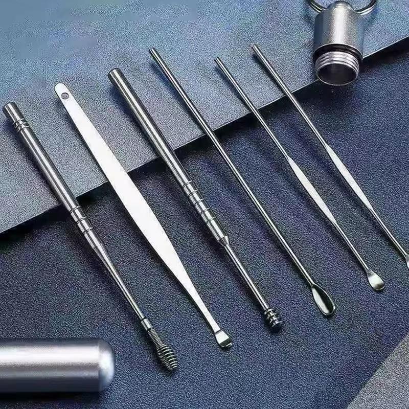 Product Introduction of 6PCS Stainless Steel Earpick Ear Cleaner Spoon Ear Care Cleaning Tool Earwax Removal Kit Ear Pick Remover Clean Health Tools Brush 32