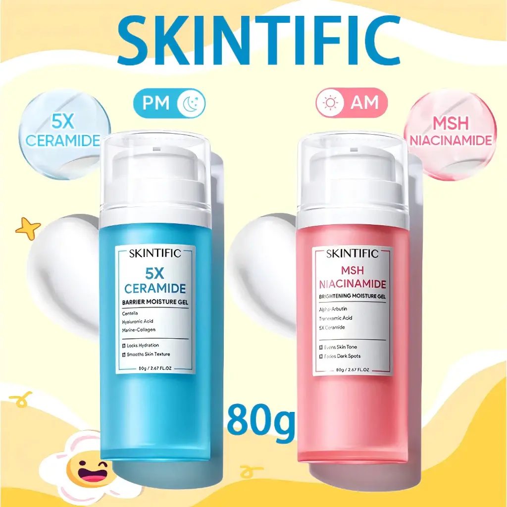 SKINTIFIC - 2pcs set 5X Ceramide Barrier Moisture Gel & MSH Niacinamide Brightening Moisturizer 80g