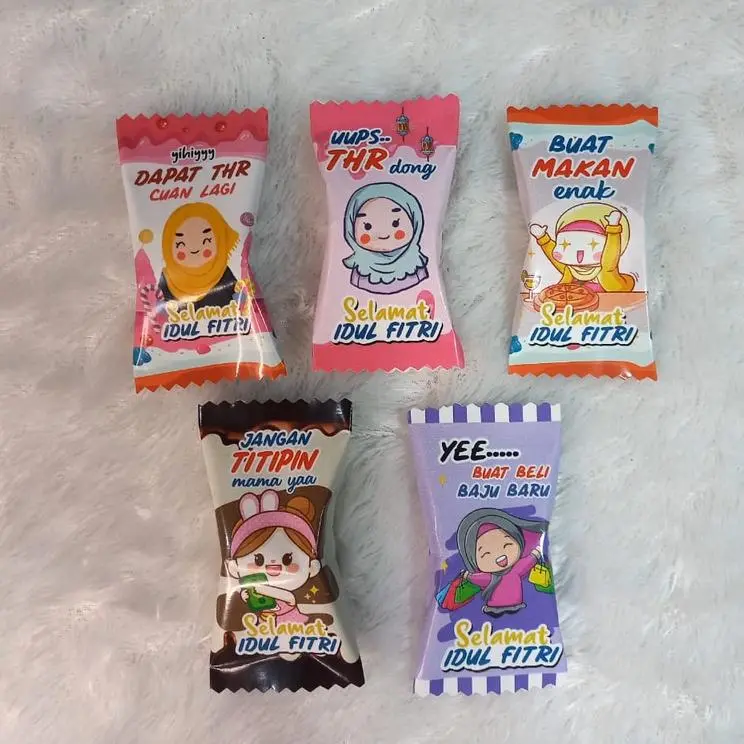 PROMO Amplop Bentuk Permen Unik Lucu Imut Murah Berkualitas THR Lebaran Angpau isi 50 pcs 1