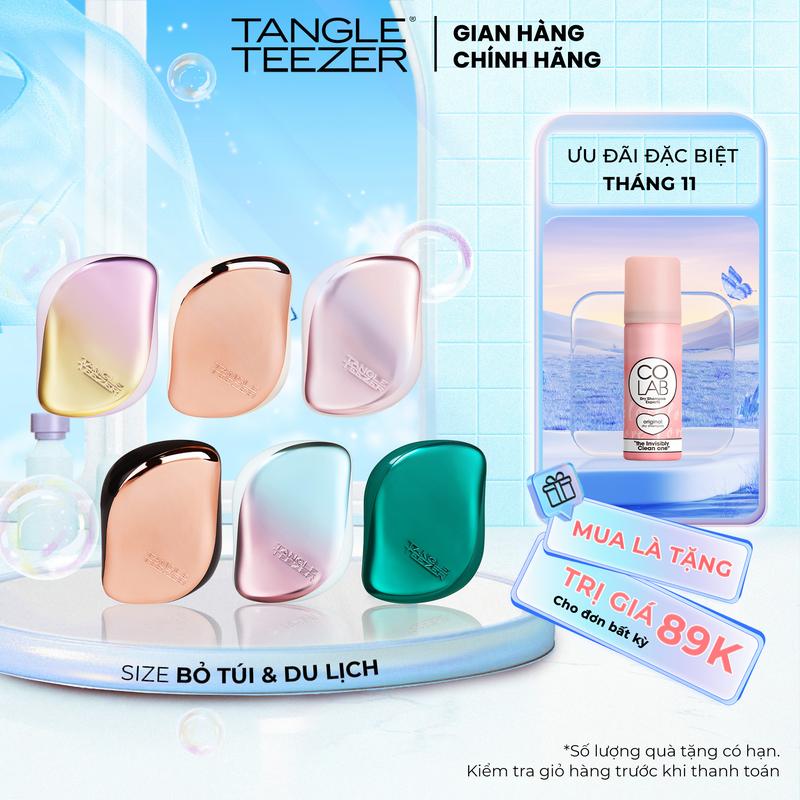 Lược gỡ rối và tạo kiểu Tangle Teezer Compact Styler dành cho tóc thẳng và xoăn size du lịch