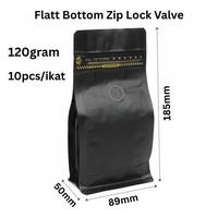 Gambar Kemasan Kopi Standing Pouch Flat Bottom Ziplock VALVE Coffee Bag Premium 100-120gr Size 8,9 x 18,4 cm Harga per/10pcs - gold dari Maharaja Coffee Kota Administrasi Jakarta Pusat 1 Tokopedia