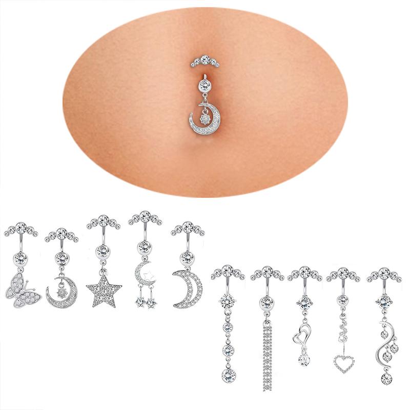 Vòng Rốn Quyến Rũ Thời Trang 1 Chiếc Xỏ Khuyên Gợi Cảm Thả Bụng Nguy Hiểm Cơ Thể Trang Sức Nhân Tạo Women