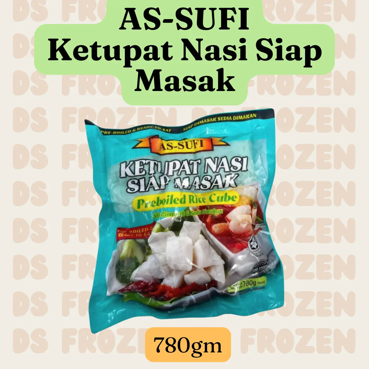 AS-SUFI KETUPAT NASI SIAP MASAK 780G 9PS