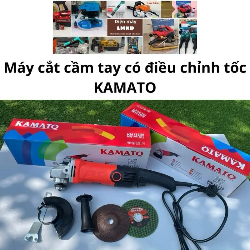 ￼Máy cắt cầm tay KAMATO 950W máy mài góc cầm tay tặng kèm đá mài và đá cắt