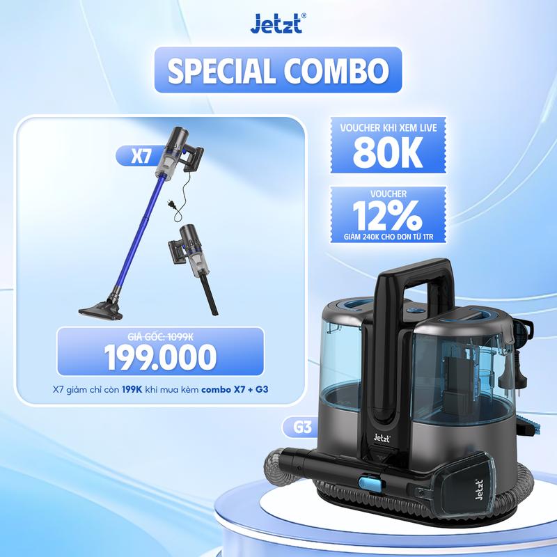 FLASH SALE Máy giặt sofa cầm tay cao đa năng JETZT G3 khả năng làm sạch vượt trội bảo hành chính hãng 12 tháng