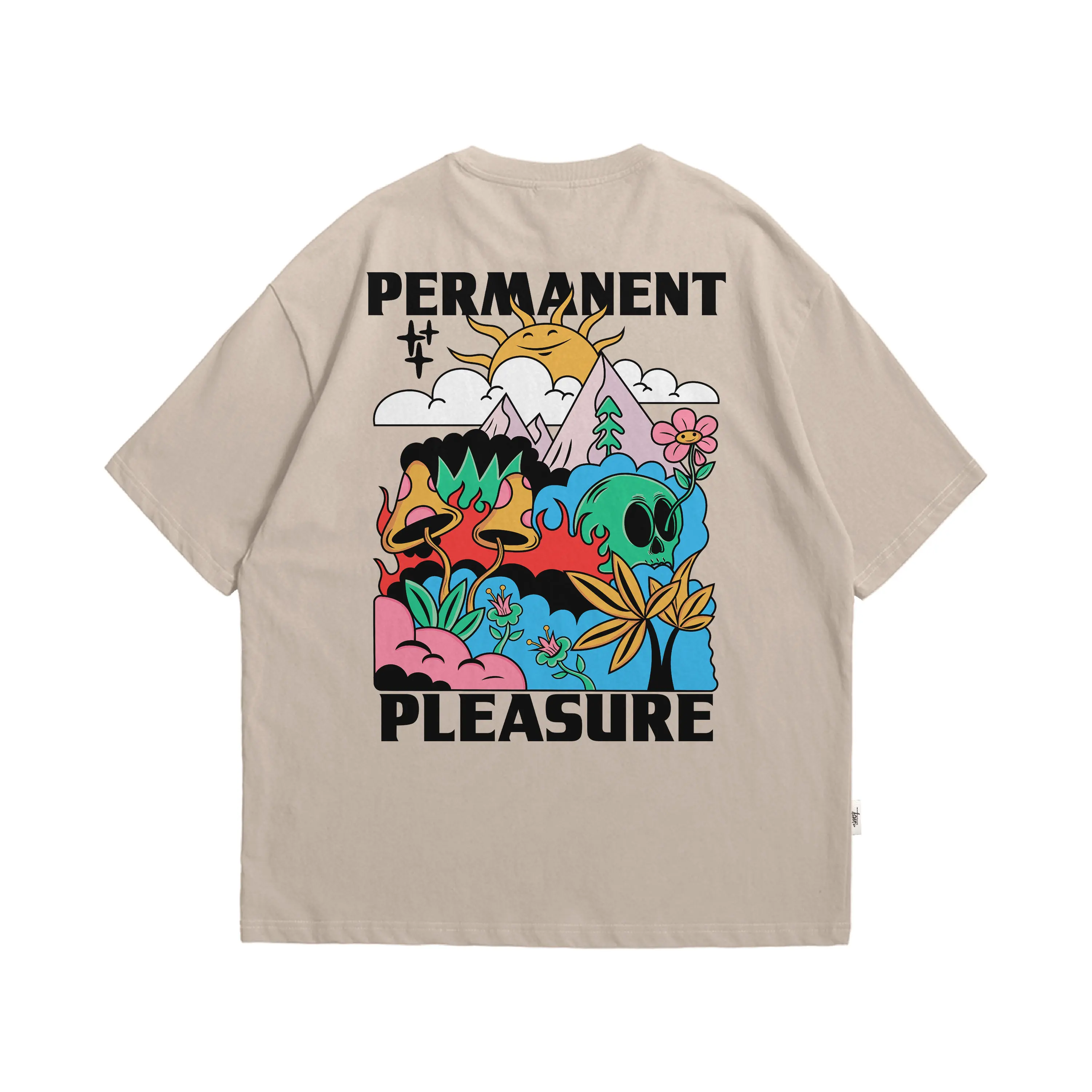 Toms Project - Oversized Tshirt Heavyweight - Permanent Beige Kaos Pria Distro Oblong Baju Dewasa Pendek Keren Surfing boxy Cowok tshirt  boxy