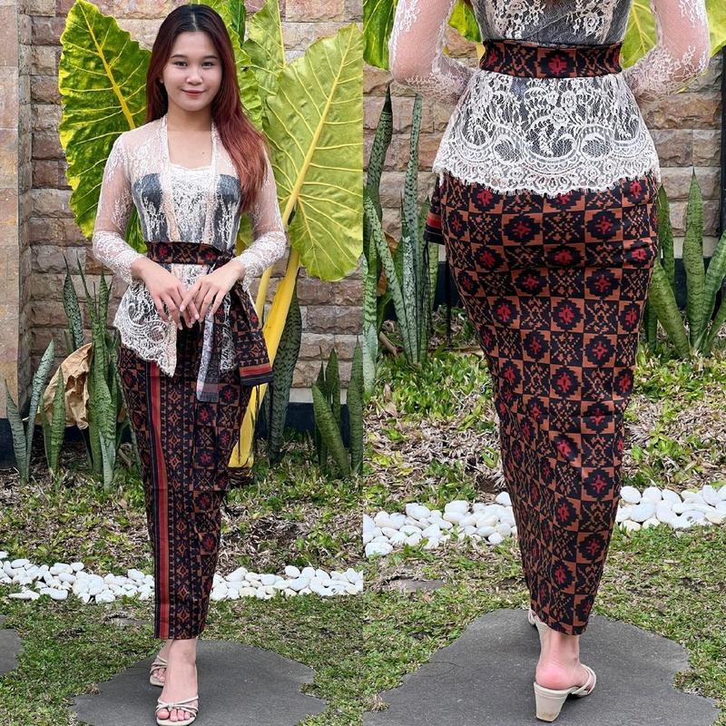 Kamen katun strecth/kamen Bali/kamen motif endek/kamen katun set selendang/Bawahan/kamen terlaris Dewasa 1