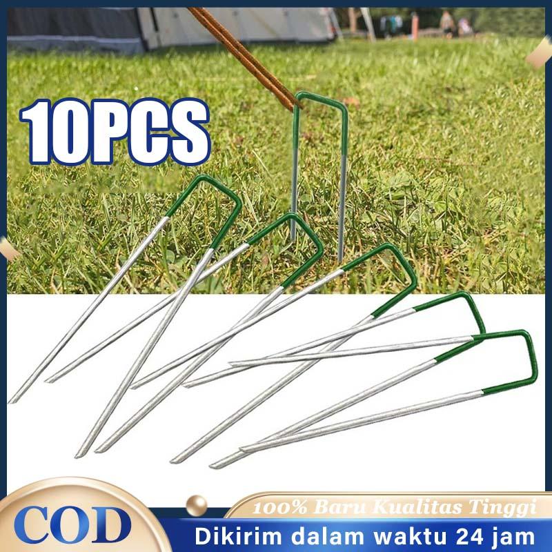10 Set Paku U Anti Karat Rumput Sintetis Weedmat Staples Galvanis Paku ...