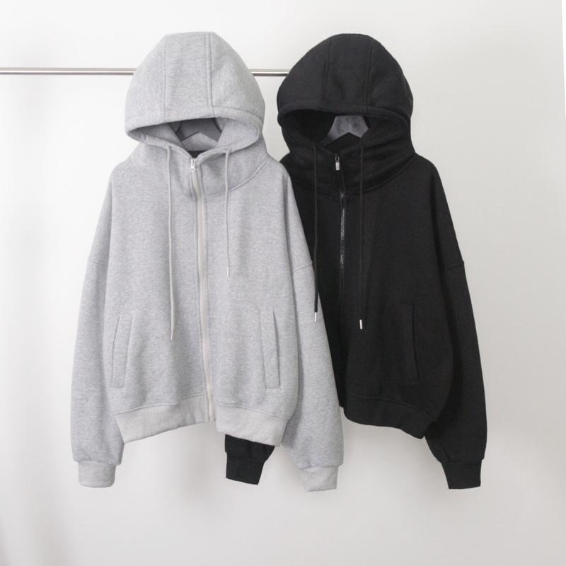  Hoodie mũ chùm cổ cao kéo khoá basic KPis Clothes 