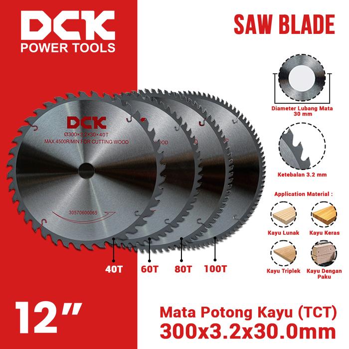 Gambar DCK Saw Blade (TCT) 12 Inci / Mata Potong Kayu 300 mm dari DCK Power Tools Indonesia Kota Administrasi Jakarta Barat Tokopedia