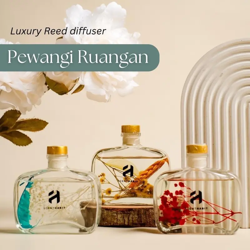 Scenthabit Reed Diffuser Blue Wind 3pcs Pewangi Pengharum Ruangan Batang Stick Rotan 100ml tahan 60 hari 1
